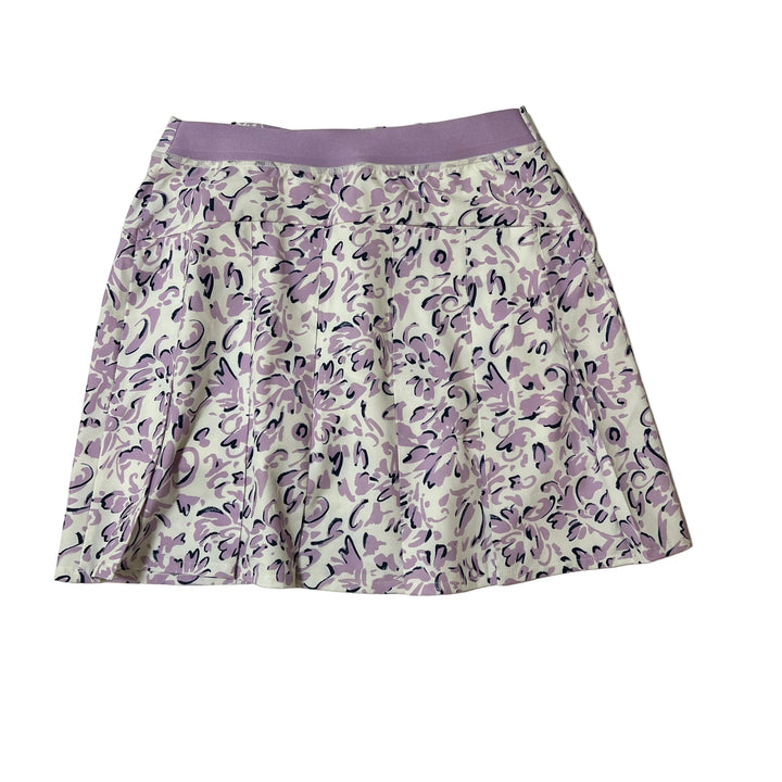 RLX Print Pleated 4-Way Stretch Skort (17") - Lavender Floral - X-Small - Skorzie