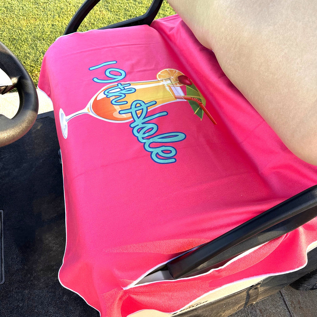 Best of Golf America Double Sided Golf Cart Seat Cover - Cocktails/19th Hole - Skorzie