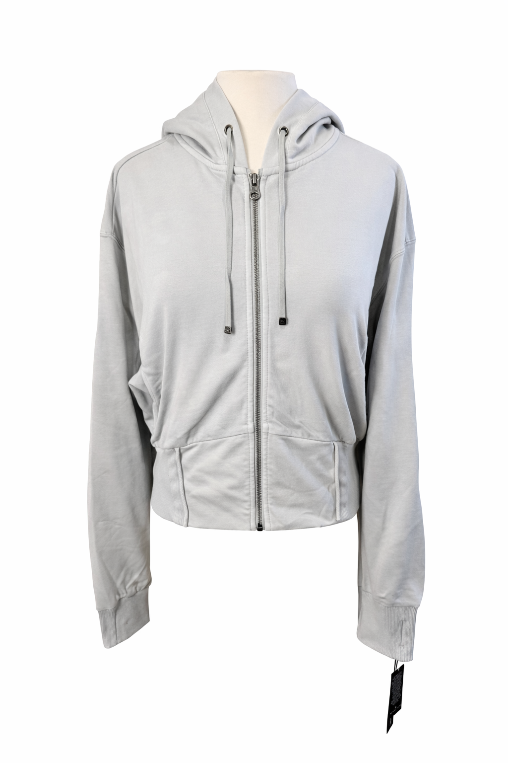 Blanc Noir Women's Allegra Raw Edge Hoodie - Pearl Blue - Skorzie