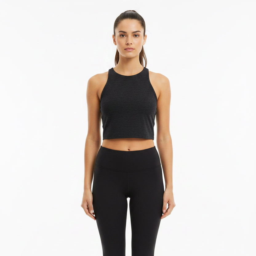 Beyond Yoga Spacedye™ Refocus Cropped Tank - Heathered Black - Small - Skorzie