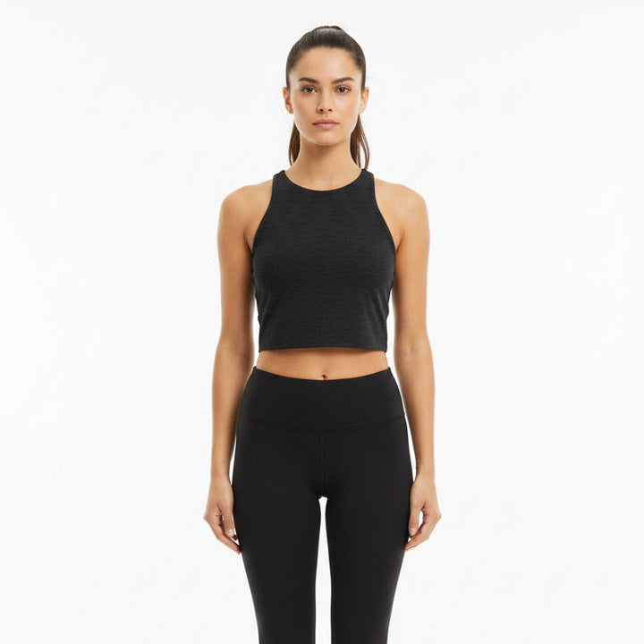 Beyond Yoga Spacedye™ Refocus Cropped Tank - Heathered Black - Small - Skorzie