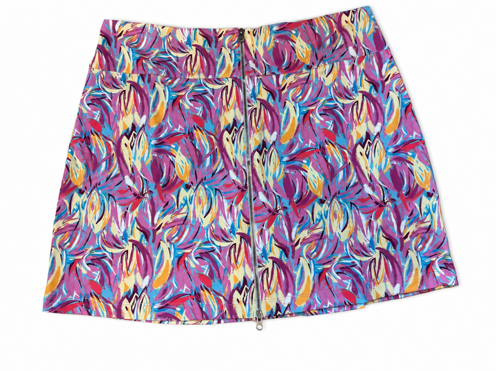 Amy Sport Aurora Zip Front Skort (16') - Sunrise Bloom