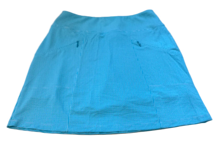 IBKUL Womens Mini Check Print Skort 18" - Turquoise