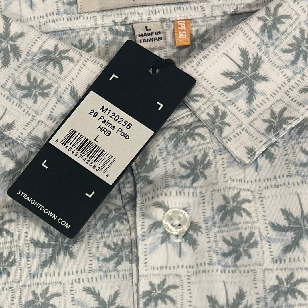 Straight Down Men's Golf Polo 29 Palms Herb Size L