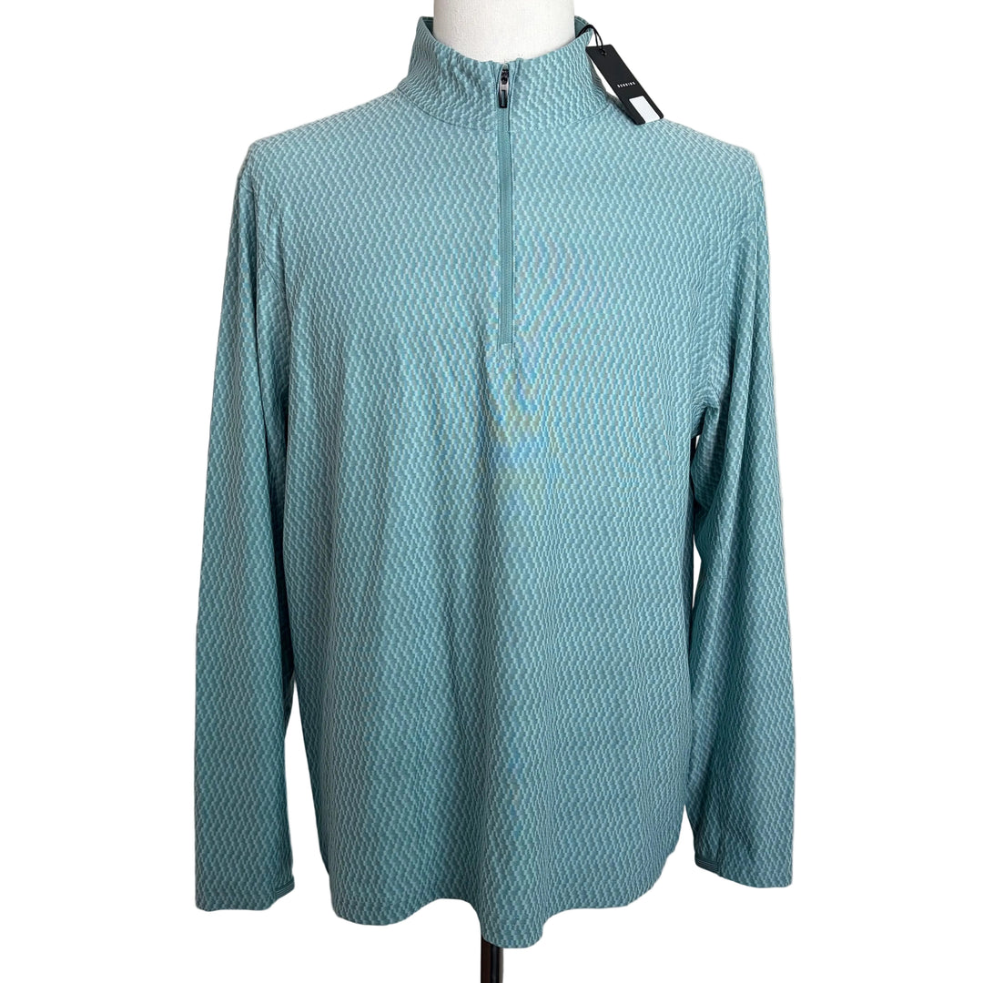 Dunning Golf Marcellus Jacquard 1/4 Zip - Slate Green - Large - Skorzie