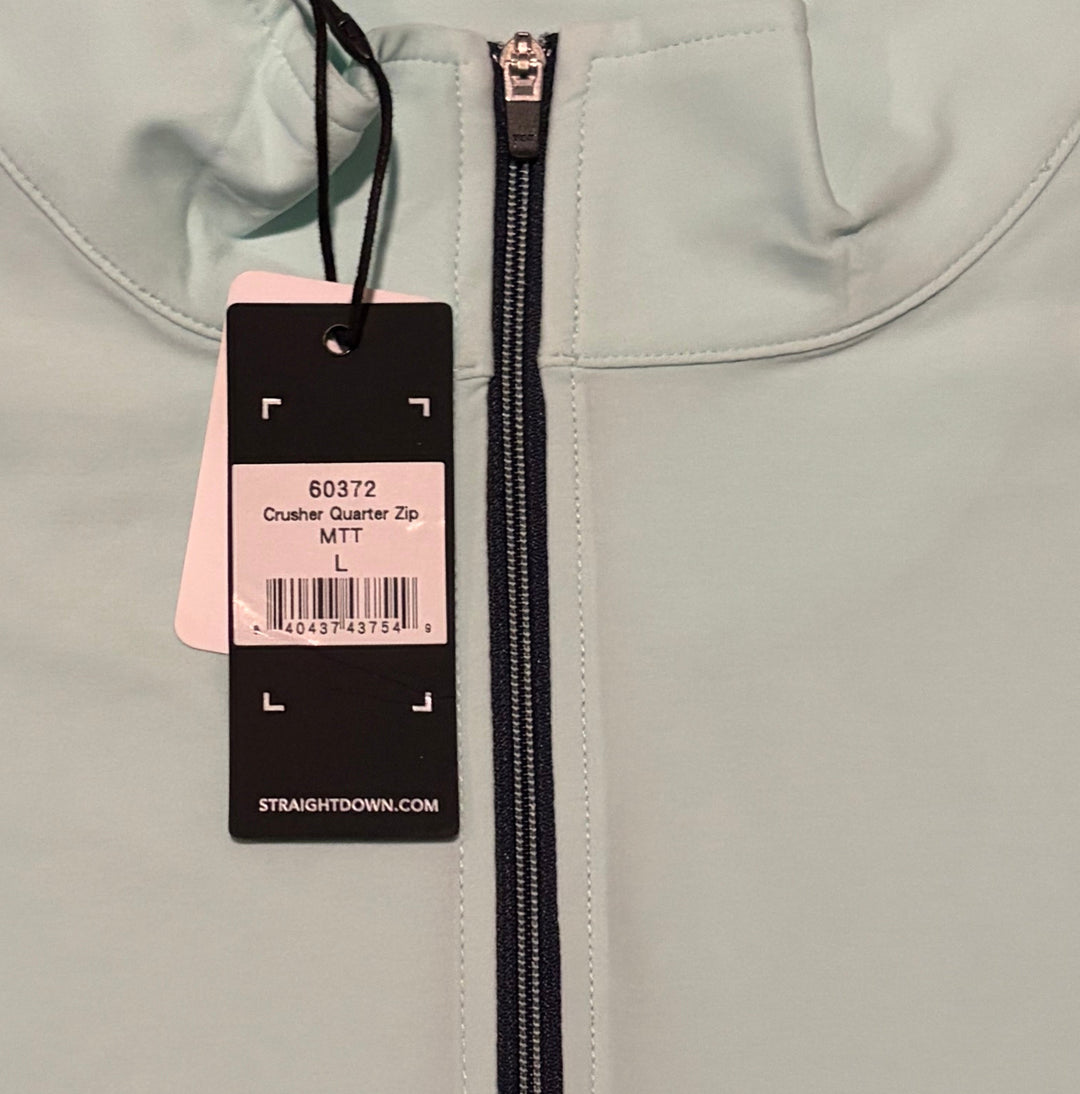 Straight Down Men's Golf Quarter Zip Crusher Mint Size L