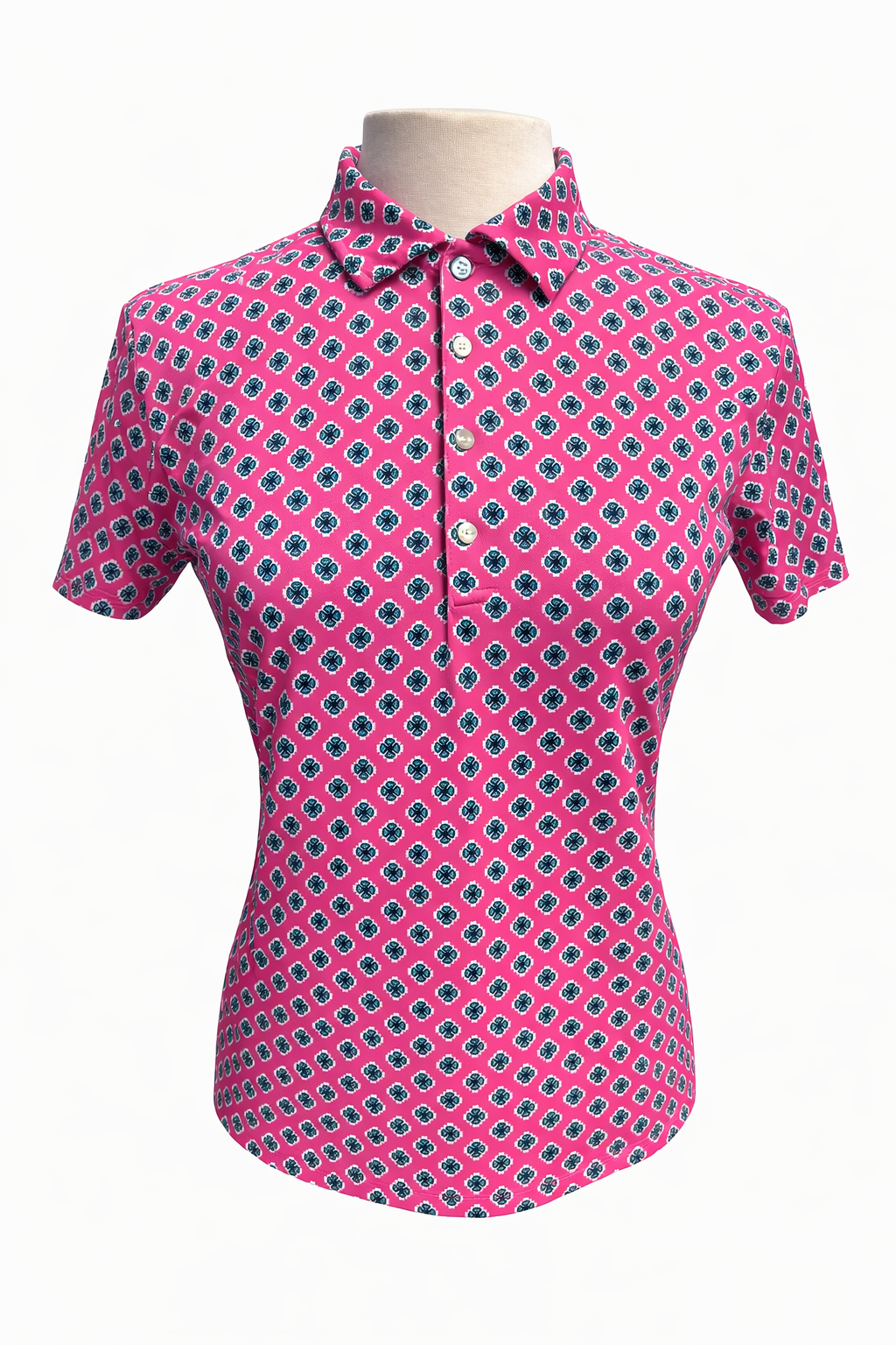 RLX Ralph Lauren Women's Rose Pink Printed Polo - Medium - Skorzie