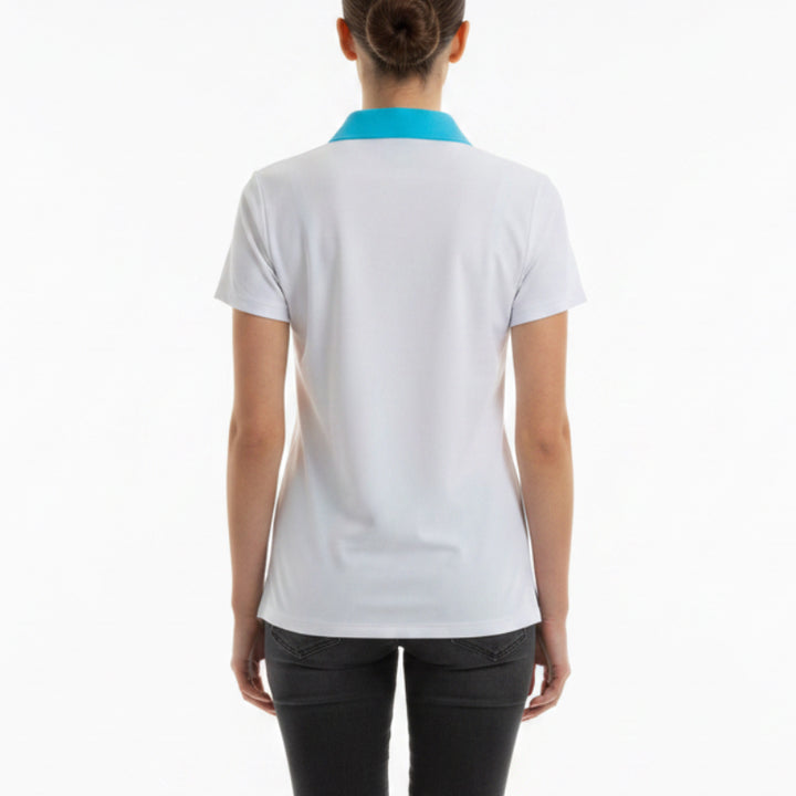 Original Penguin Women's Tennis Polo Color Block Bright White Size S