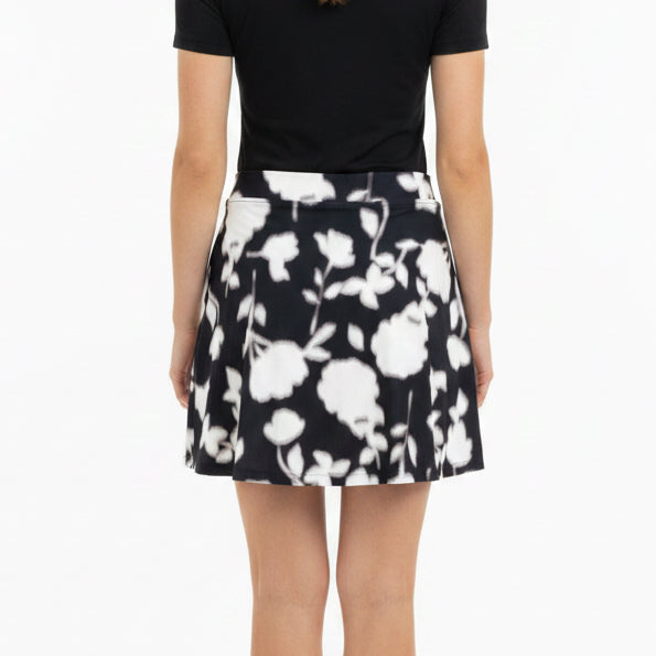 G/FORE Women's Golf Skort Blur Floral Tech Stretch Jersey (15.5") Onyx Size XS