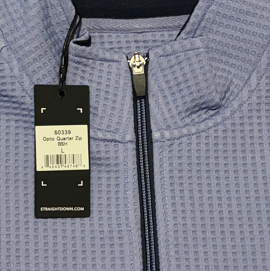 Straight Down Men's Golf Quarter Zip Optic Blue Shade Size L
