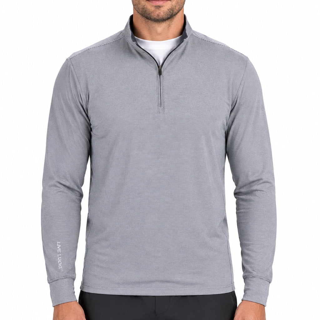 Black Clover Men's Golf Quarter Zip Members Only Black Sand Size L