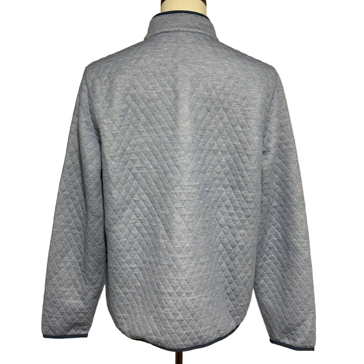 Marine Layer Corbet Quilted Reversible Pullover - Mid Blue/Light Grey - Skorzie