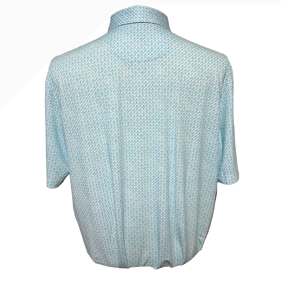 Greg Norman Stretch Shark Tail Mesh Polo - Turquoise Sea - Large - Skorzie