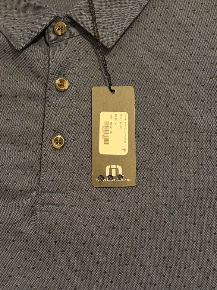 Travis Mathew Men's L/S Polo Handsome Town Navy Size S