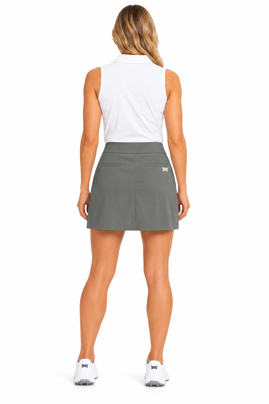 PXG Women's Sirocco Side Pleat Skort (17") - Charcoal - Small (FINAL SALE ITEM)