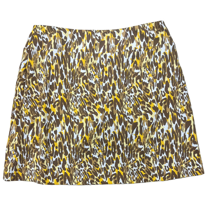 IBKUL Leopard Print Layered Skort 16" - Brown - Skorzie