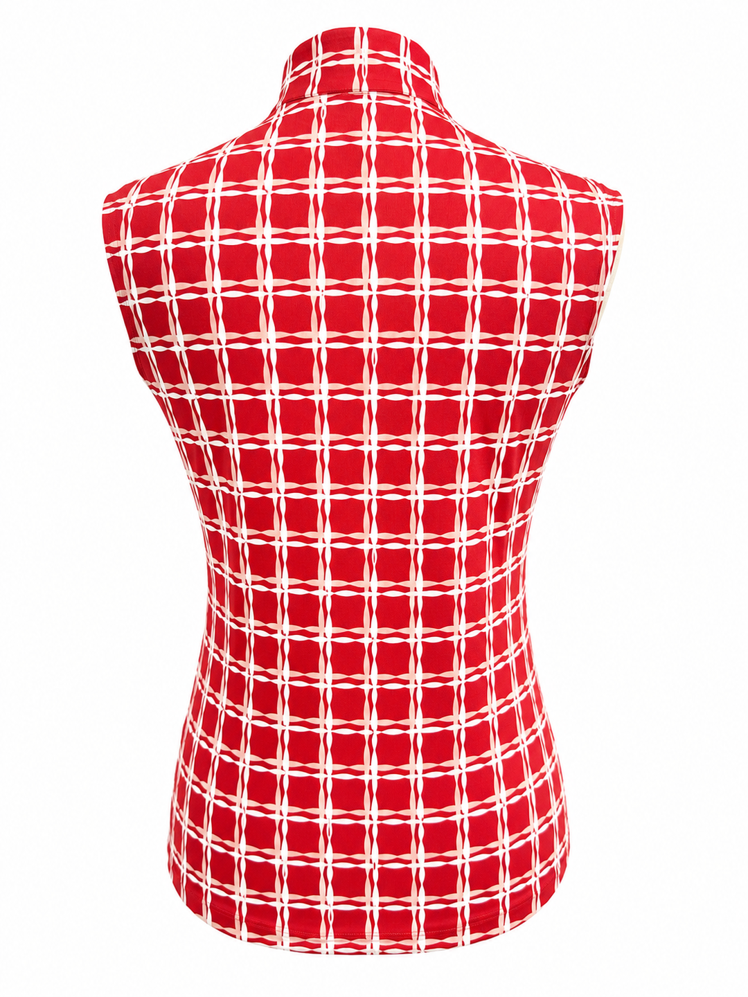 SanSoleil Womens Sleeveless Zip Top - Red/White