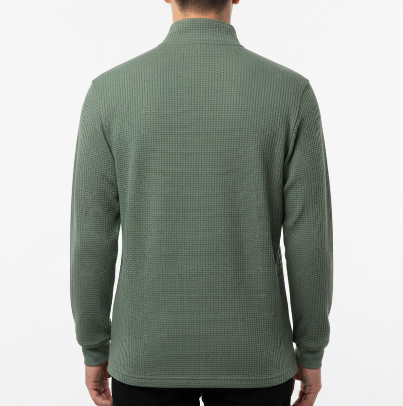 Straight Down Men's Golf Quarter Zip Optic Dark Forest Size L