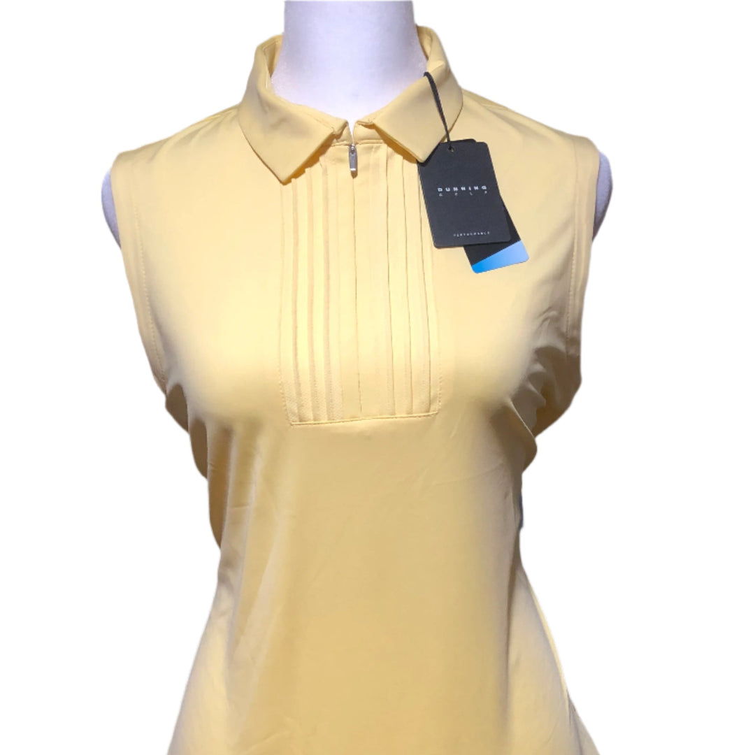 Dunning Freya Jersey Performance Sleeveless Polo - Golden Haze - Medium - Skorzie