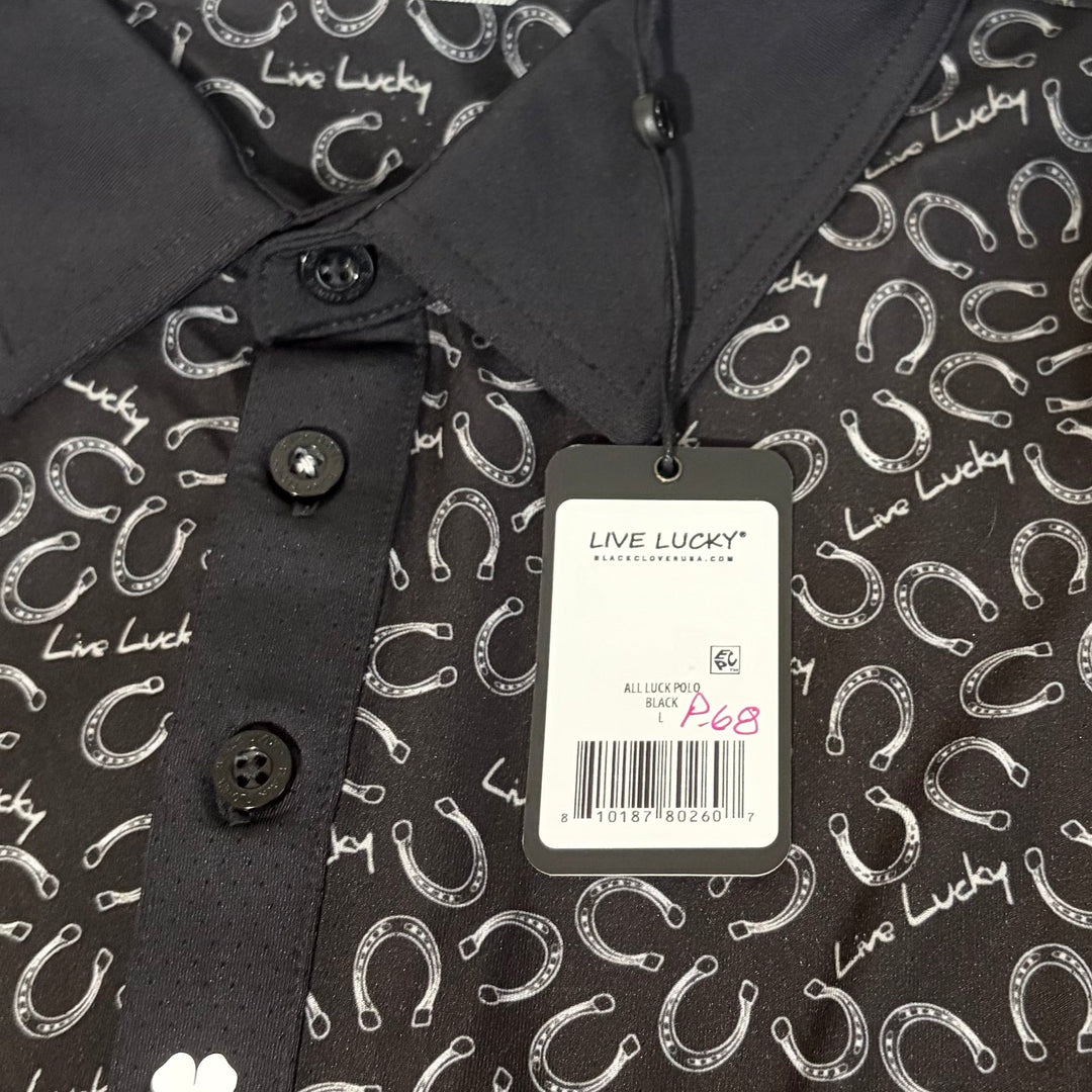 Black Clover Men's Golf Polo All Luck Black Size L