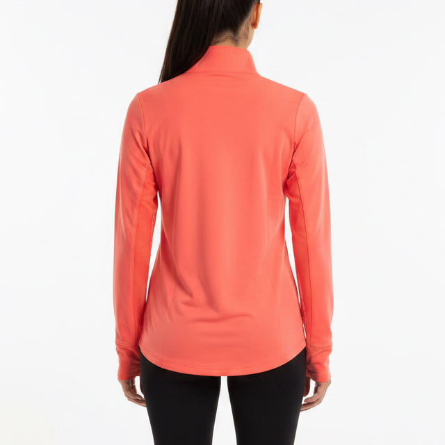 Smith & Quinn Women's L/S Polo Ava Ruffle 1/4 Zip Rose Size S