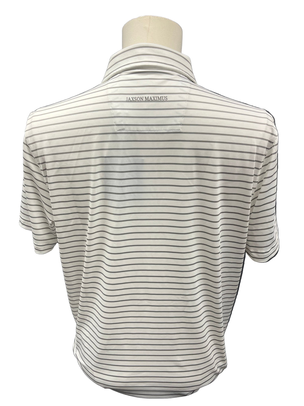 Jaxson Maximus - West Palm Polo - White w/ Grey Stripes - Skorzie