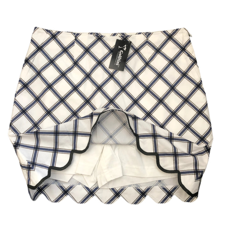 Golftini 17.5" Carpe Diem Skort - White/Blue - Size 4 - Skorzie