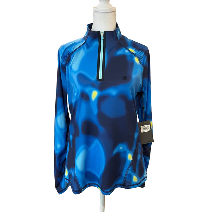 G/FORE Ruched Quarter Zip (w/logo) - Blue Multi Print