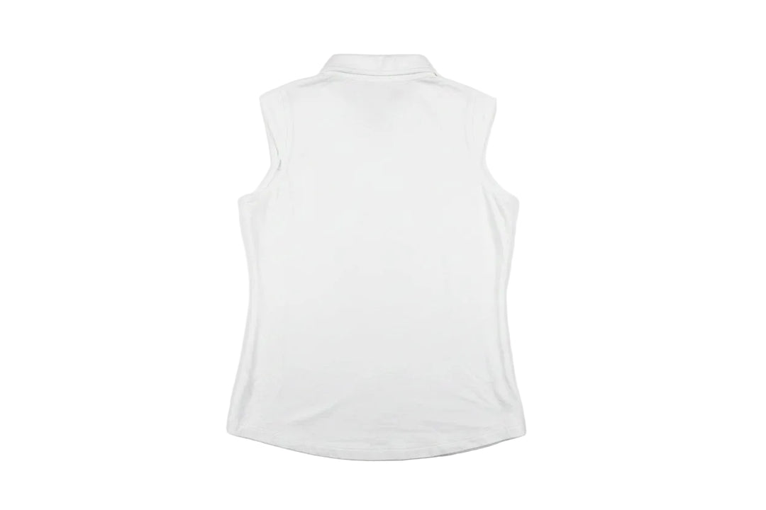 IBKUL Women's Sleeveless Zip Polo - White