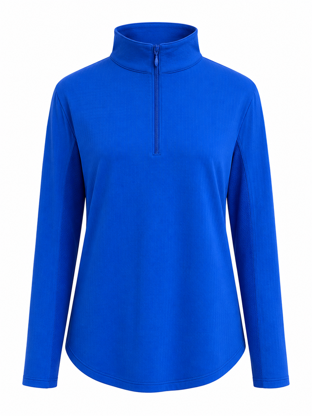IBKUL Solid Long Sleeve Zip Mock - Blue