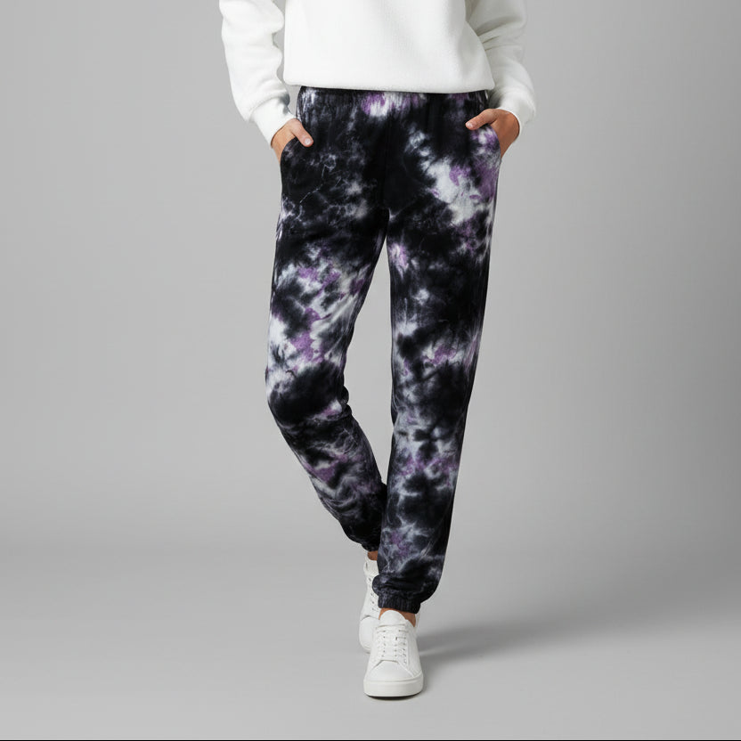 Electric & Rose Velour Sweatpants (30.5") - Onyx Tie Dye - Skorzie
