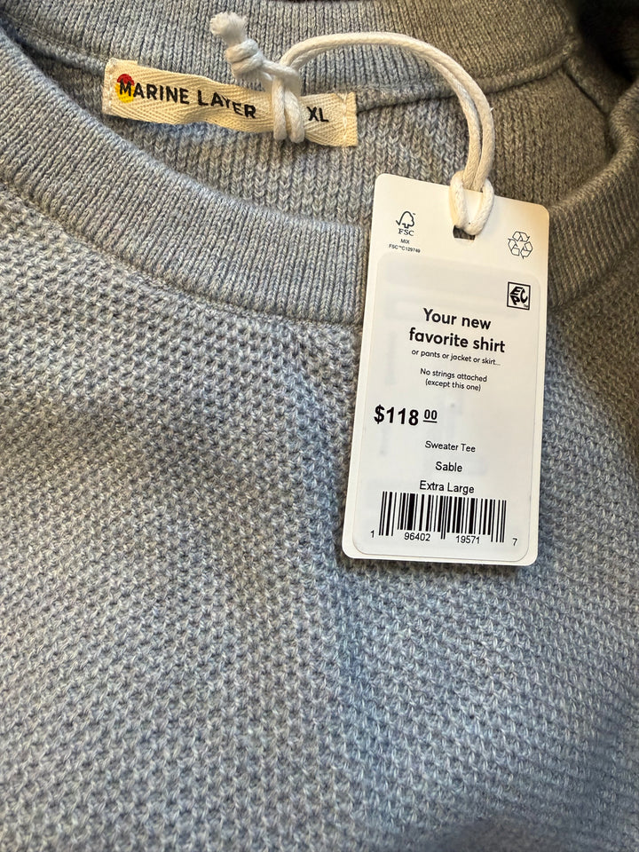 Marine Layer Men's Sweater Tee- Sable - XL