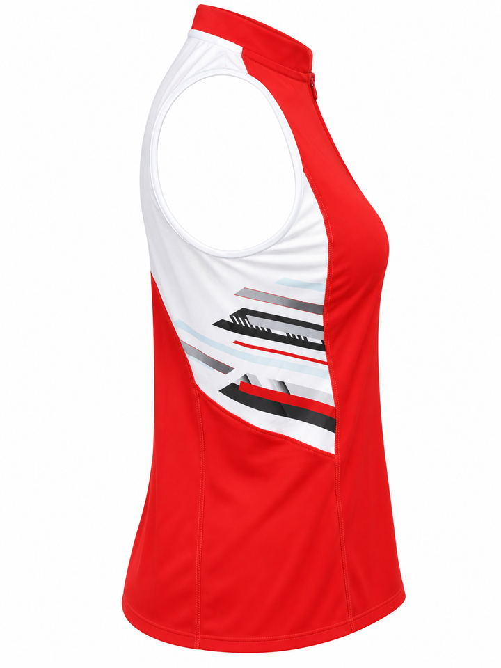 Lucky In Love Tech it in Zip Top - Crimson