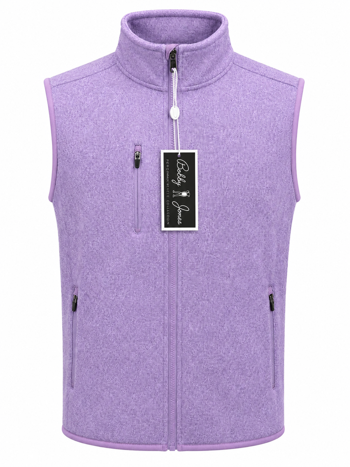 Bobby Jones Performance Jersey Zip Front Vest - Lavender Heather - Medium
