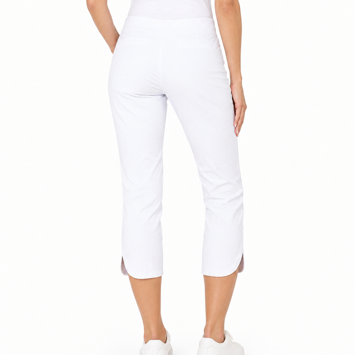 Slimsation Women's Golf Pants Dolphin Hem Crop 25" White Size 8