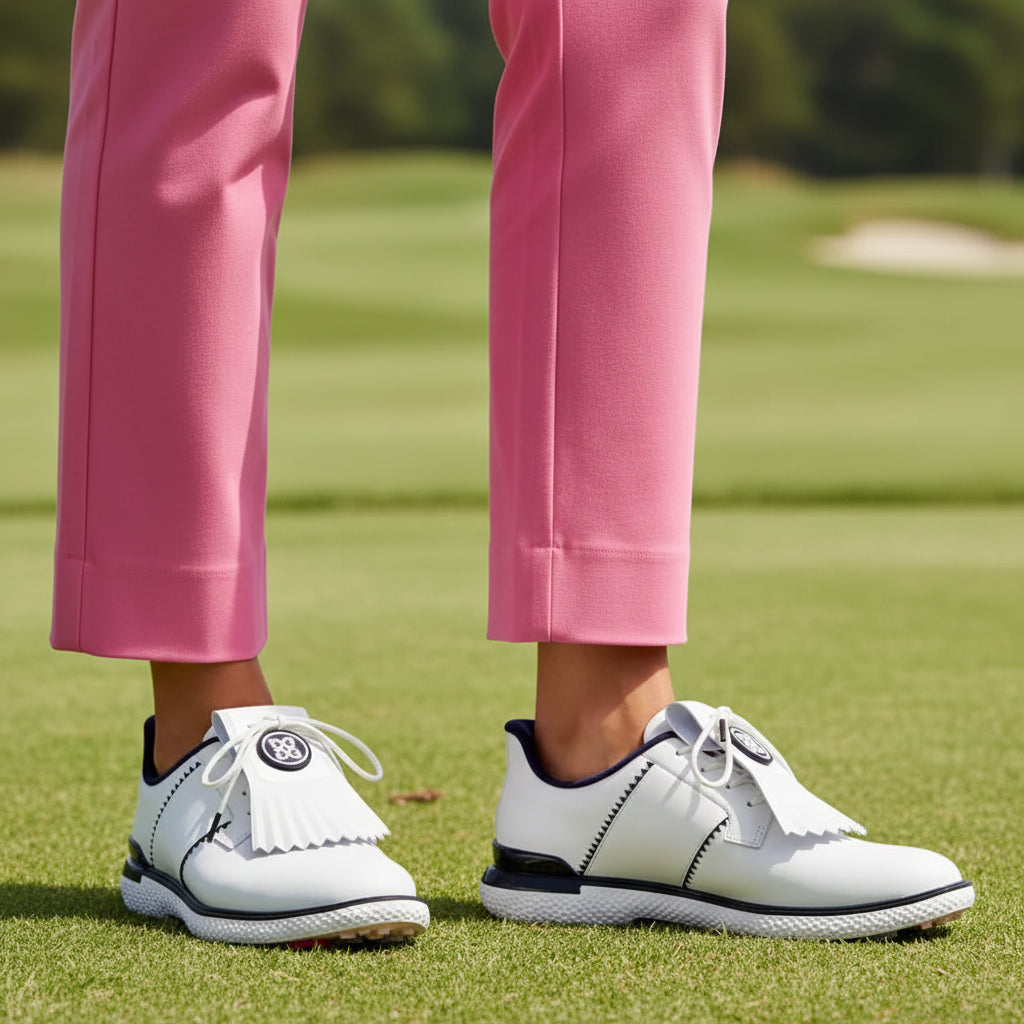 G/FORE Gallivan2r T.P.U. Side Stripe Kiltie Golf Shoes - Snow/Twilight