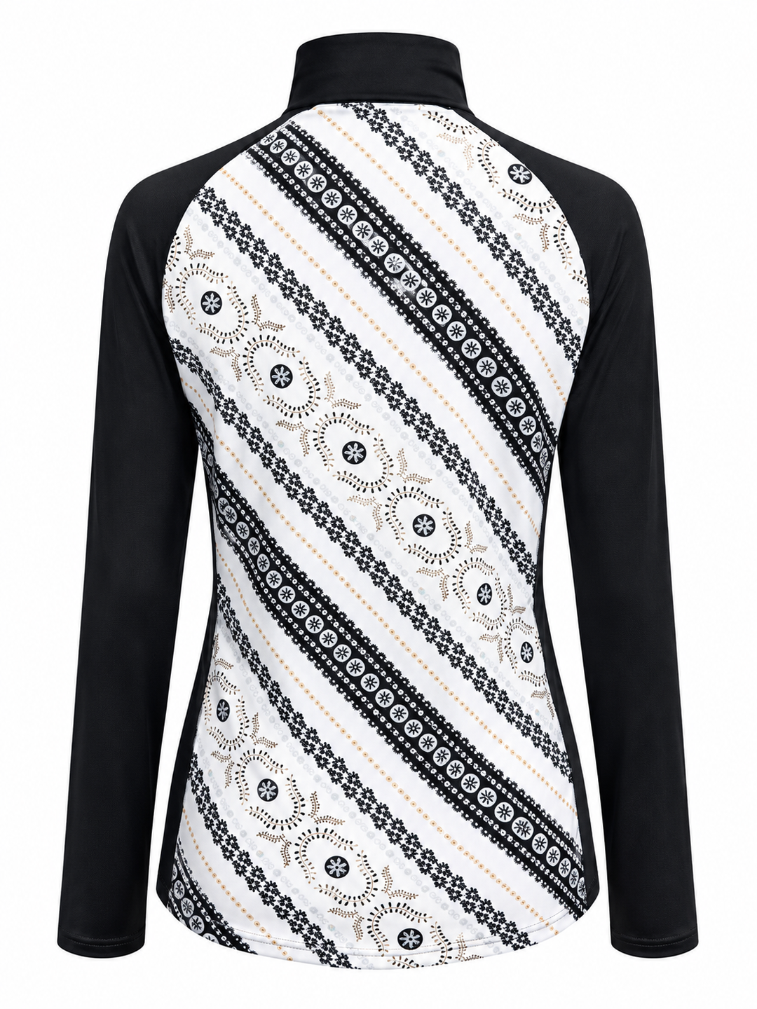 SanSoleil SolCool Long Sleeve Zip Mock - Destiny Black