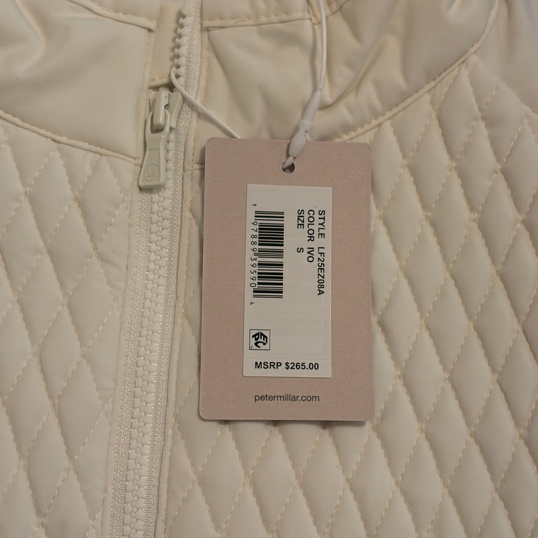 Peter Millar Women's Jacket Merge Mini Diamond Quilt Hybrid (w/ logo) Ivory Size S