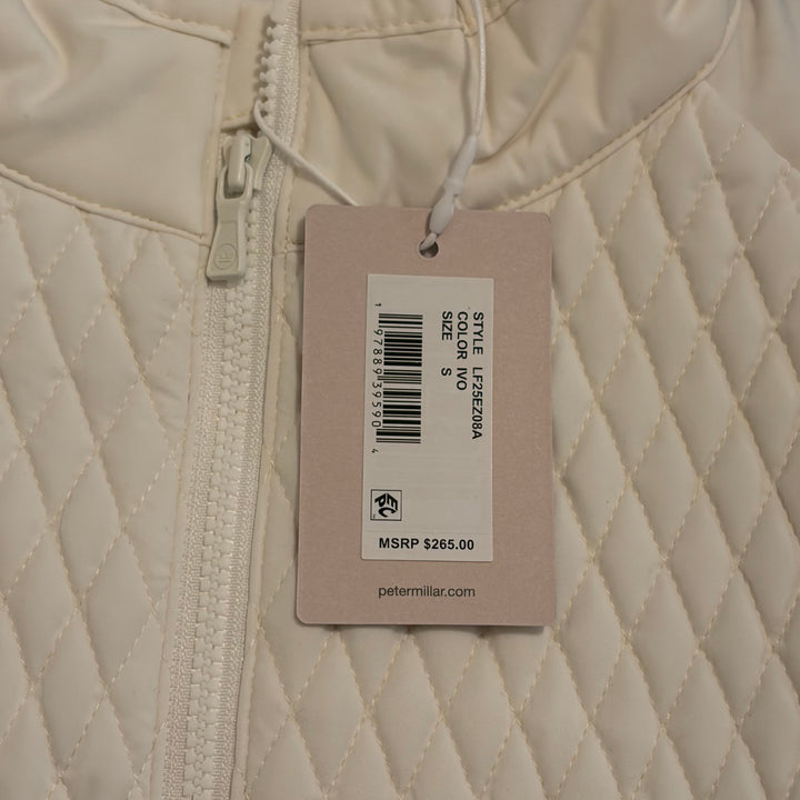 Peter Millar Women's Jacket Merge Mini Diamond Quilt Hybrid (w/ logo) Ivory Size S