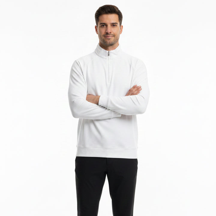 G/FORE Men's Golf Pullover Brushed Back Terry 1/4 Zip Snow Size M