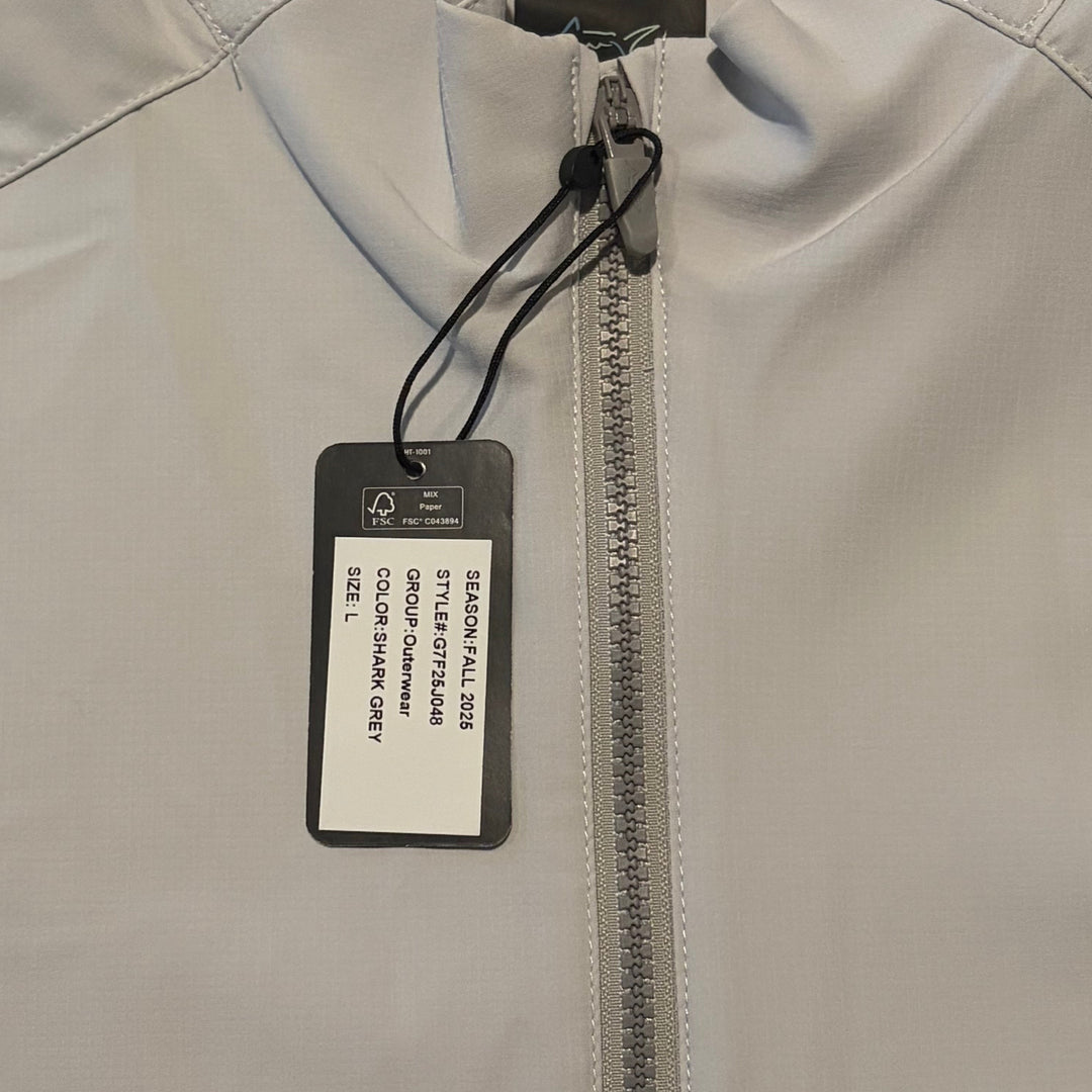 Greg Norman Men's Golf Jacket Scorecard Full-Zip Shark Grey Size L