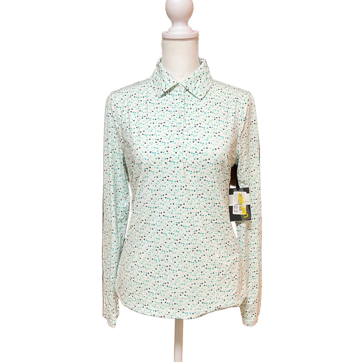 G/FORE Silky Tech L/S Polo (w/ logo) - Siren/Poppy - Skorzie