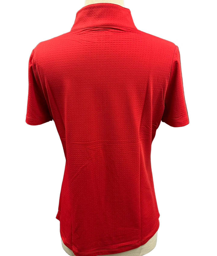 IBKUL Short Sleeve Mock Neck Top - Red - Small - Skorzie