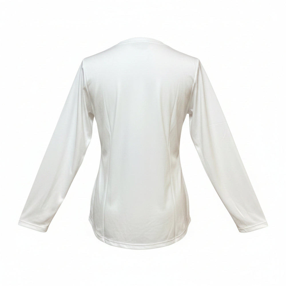 IBKUL Long Sleeve Crew with Mesh Collar - White - Skorzie