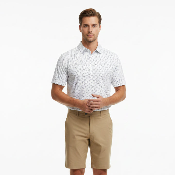 G/FORE Men's Polo Pima Snow/Sea Foam Size M