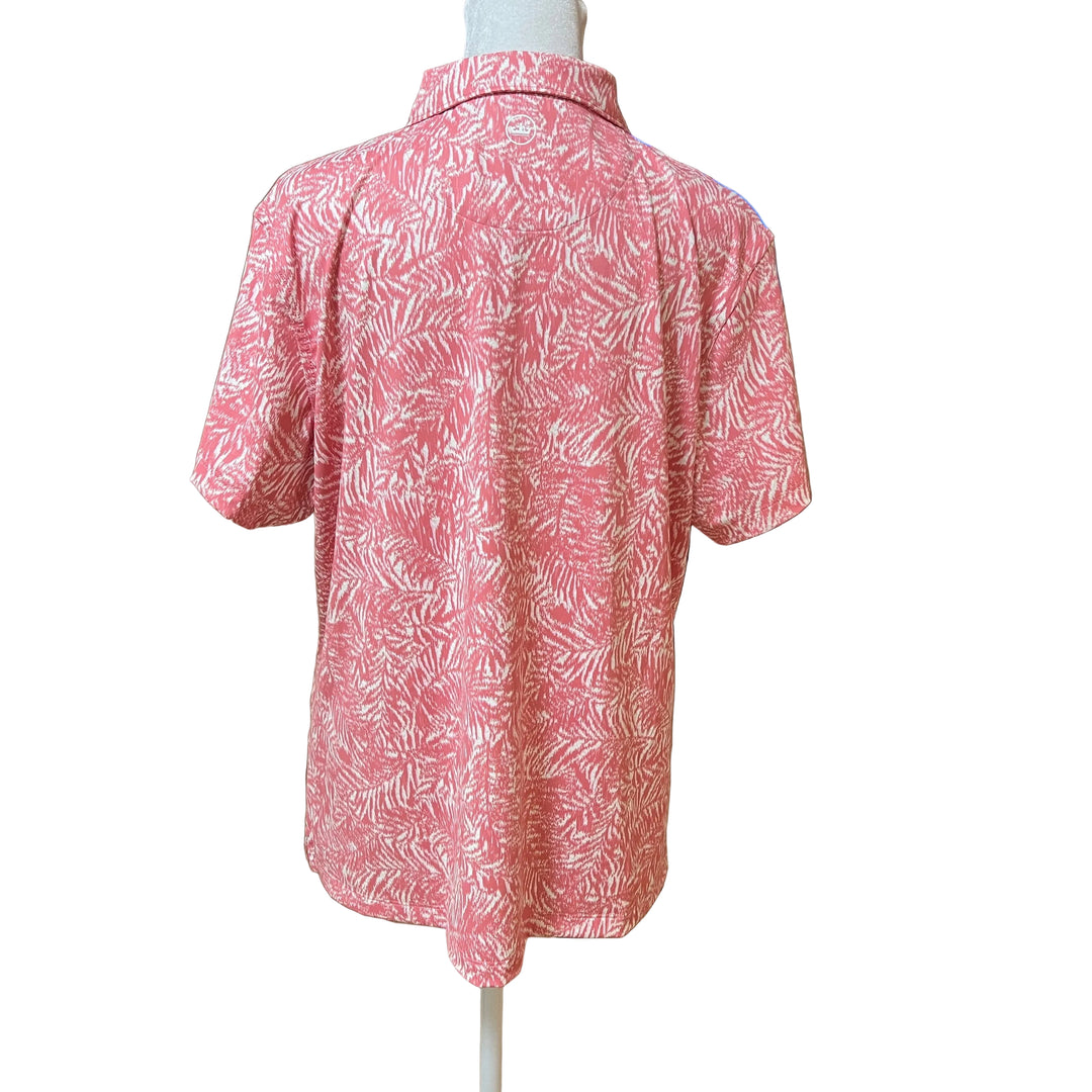 Peter Millar Golf Polo (w/ logo) - Pink Palm - X-Large - Skorzie