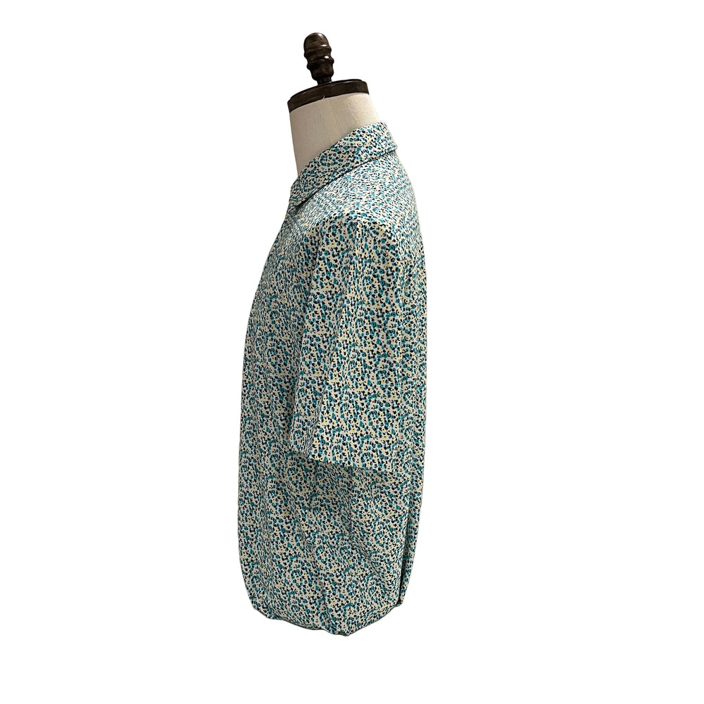IBKUL Floral Polo - Turquoise/Navy/Yellow - Large - Skorzie