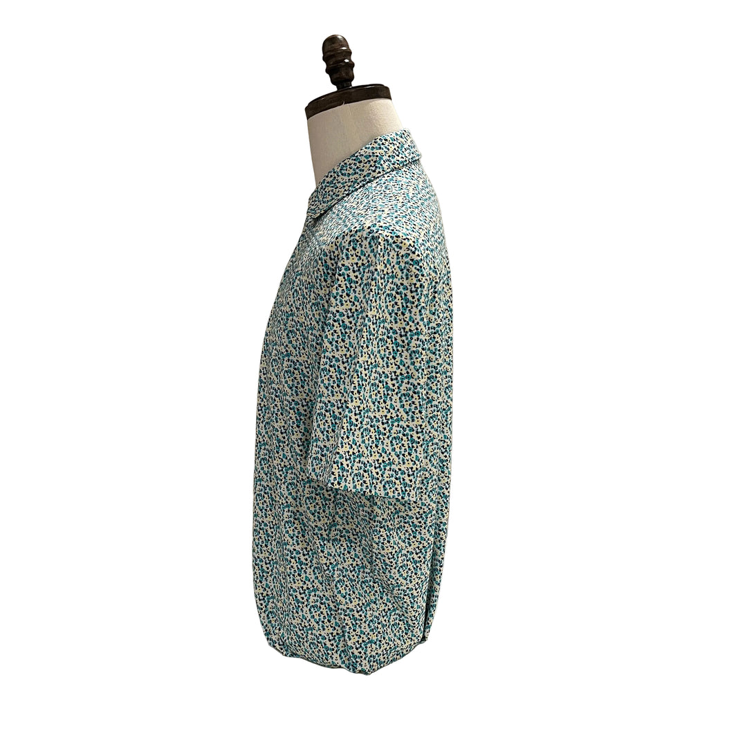 IBKUL Floral Polo - Turquoise/Navy/Yellow - Large - Skorzie