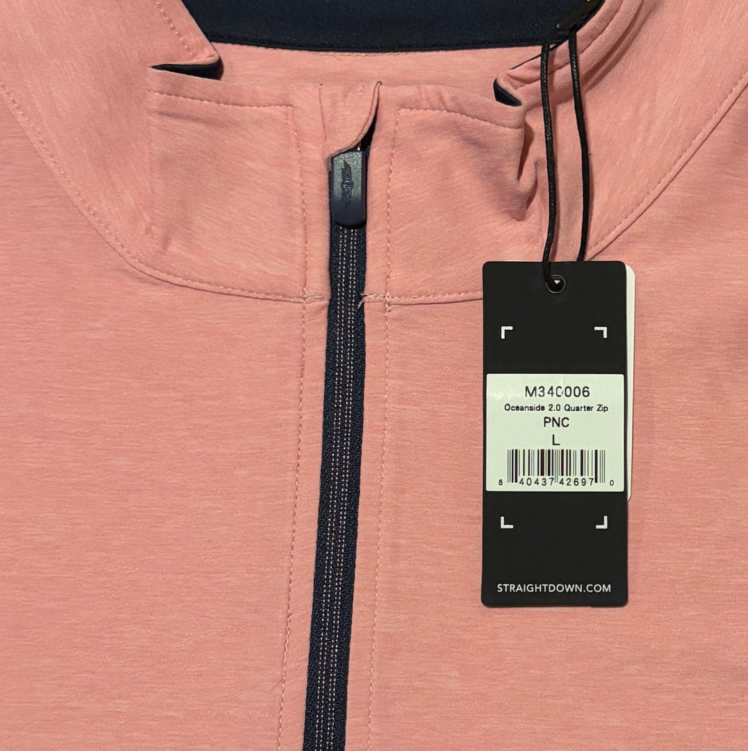 Straight Down Men's Golf Quarter Zip Oceanside 2.0 Punch Size L