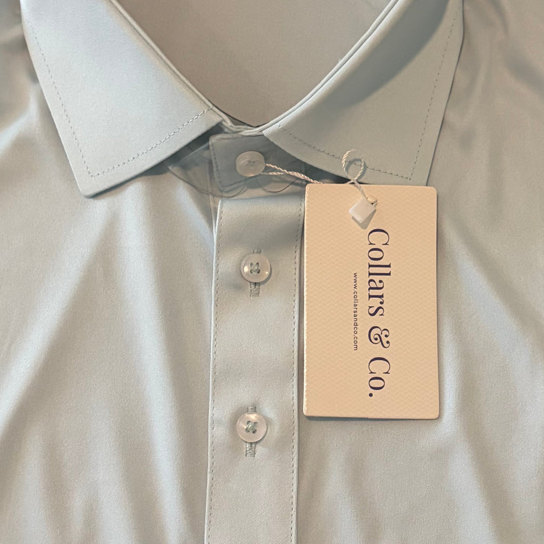 Collars & Co Men's Golf Polo Semi-Spread Collar Mint Size L